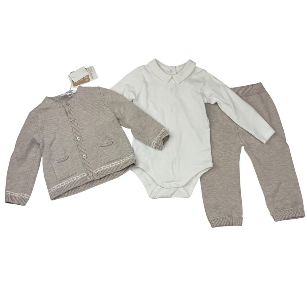 NWT Mayoral Neutral Knit Set, Cardigan, Pants, Bodysuit, 12m